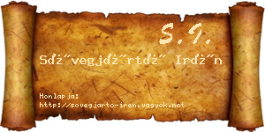 Sövegjártó Irén névjegykártya